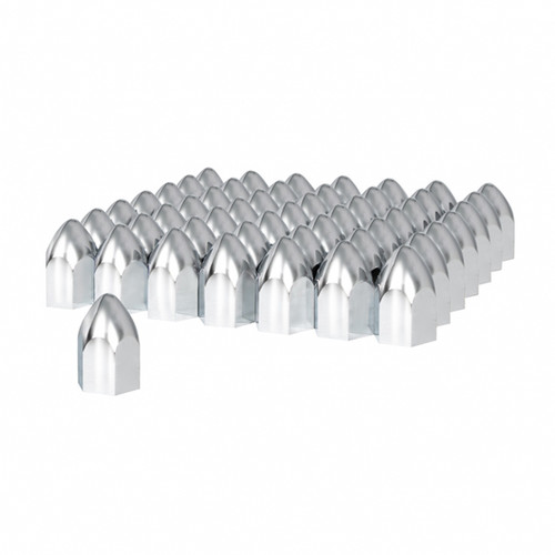 1-1/2" X 2-3/4" Chrome Plastic Bullet Nut Cover - Push-On (Bulk)