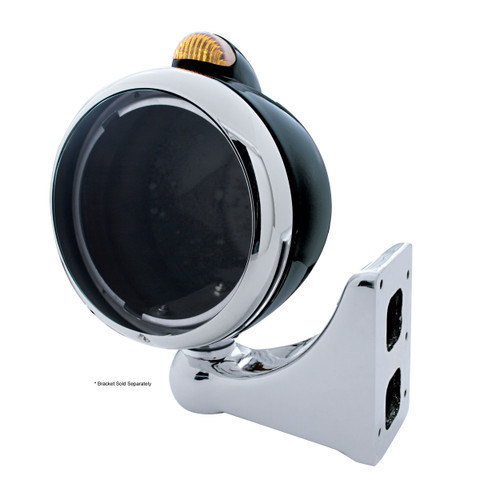 Black Guide 682-C Headlight No Bulb With Dual Mode LED Signal - Amber Lens