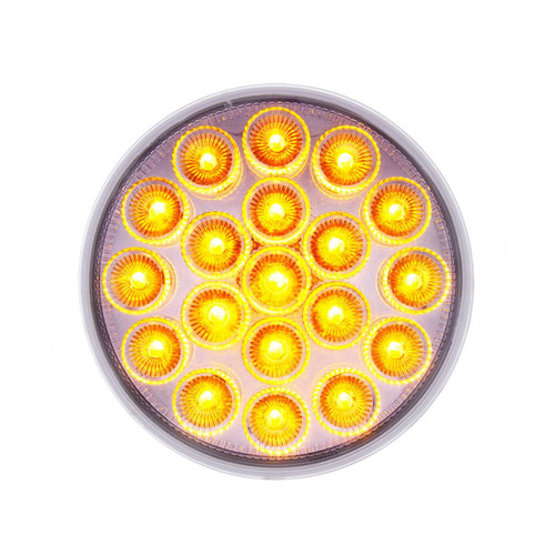 19 LED 4" Round Double Fury (Stop, Turn, Tail) With Warning Light - Red & Amber LED/Clear Lens