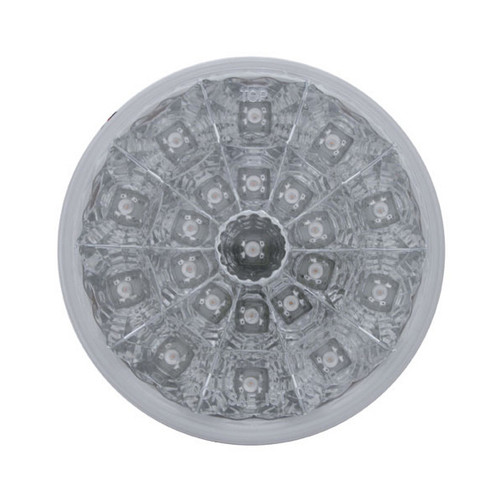 21 LED 4" Round Reflector Light (Stop, Turn & Tail) - Red LED/Clear Lens