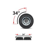 34" LONG STAINLESS STEEL QUARTER FENDER KIT WITH ROLLED EDGE