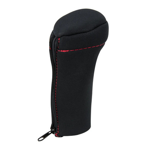 NEOPRENE BLACK GEAR SHIFT KNOB COVER- Red Stitching
