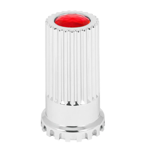 BULLET FLAT TOP 33MM LUG NUT COVER W/COLOR JEWEL - PUSH ON
