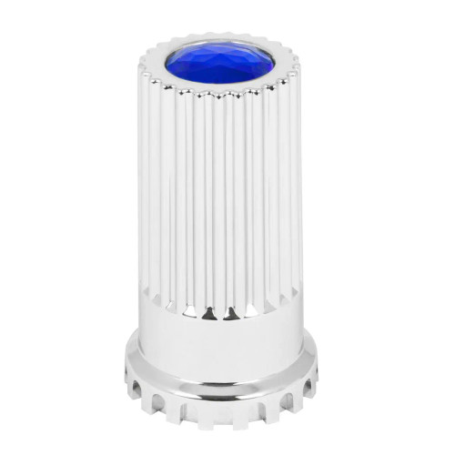 BULLET FLAT TOP 33MM LUG NUT COVER W/COLOR JEWEL - PUSH ON