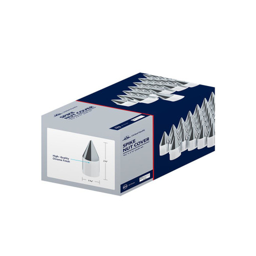 15/16" X 2-1/2" CHROME PLASTIC SPIKE NUT COVER - PUSH-ON (COLOR BOX OF 60)