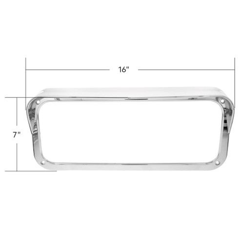 CHROME REPLACEMENT BEZEL FOR UNITED PACIFIC RECTANGULAR PROJECTION HEADLIGHTS
