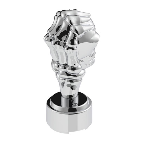 THREAD-ON SKULL GEARSHIFT KNOB WITH 9/10 SPEED ADAPTER - CHROME