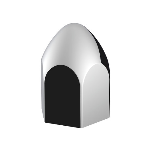 15/16" x 1 5/8" Chrome Plastic Bullet Nut Covers - Push-On (10-Pack)