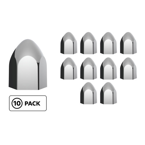15/16" x 1 5/8" Chrome Plastic Bullet Nut Covers - Push-On (10-Pack)
