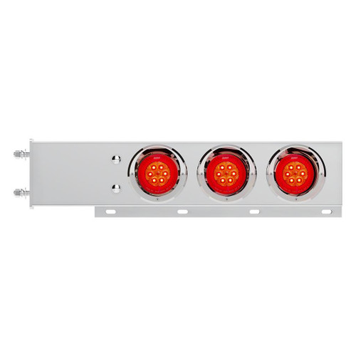 3-3/4" BOLT PATTERN STAINLESS SPRING LOADED LIGHT BAR WITH 6X 4" 16 LED TURBINE LIGHTS