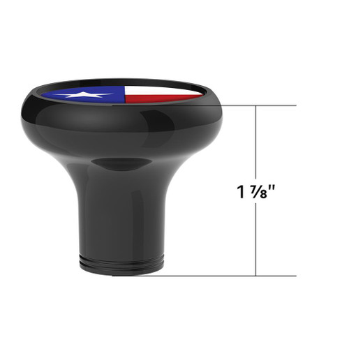 1/2"-13 THREAD-ON GEARSHIFT KNOB WITH TEXAS FLAG STICKER - BLACK