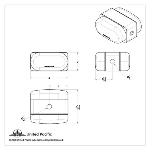 26 LED Dual Function Reflector Double Face Oval Light With SS Bracket - Amber & Red LED/Amber & Red Lens