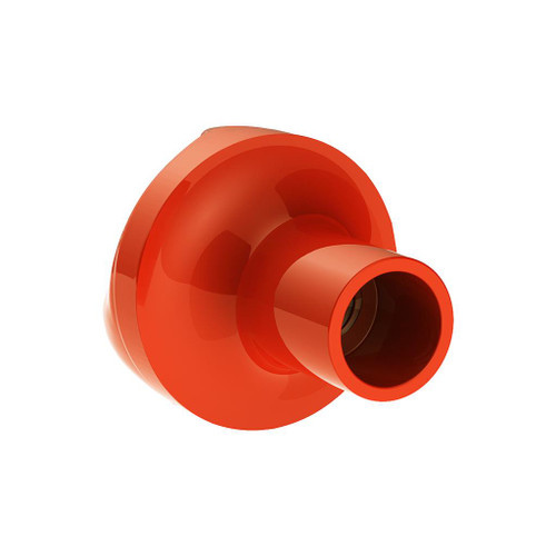 Ace Of Spades Air Valve Knob - Cadmium Orange With Gloss Red Inlay
