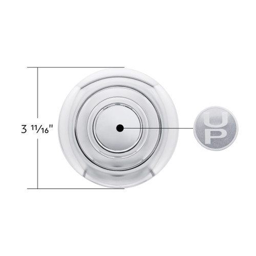 CHROME ALUMINUM STEERING WHEEL HORN BUTTON WITH UP LOGO