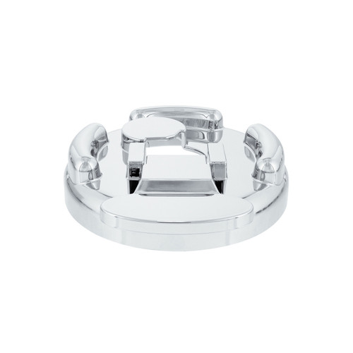 CHROME PLASTIC FUEL CAP COVER FOR PETERBILT - LOCKING