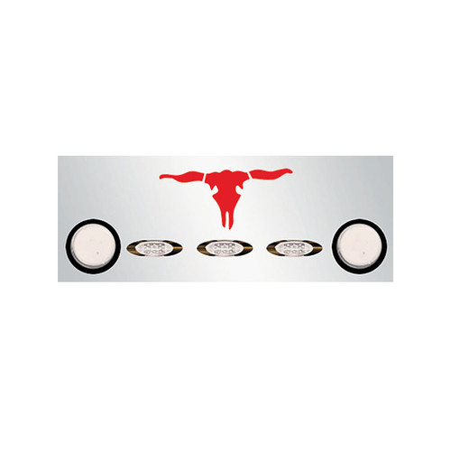 Rear Frame Filler Panel With 7 LEDs And Lighted Steerhead - Clear Lens