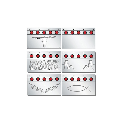 15 Inch By 24 Inch Anti-Sail Light Box With Five 2 Inch Round Red Leds w/ Flame Cutout