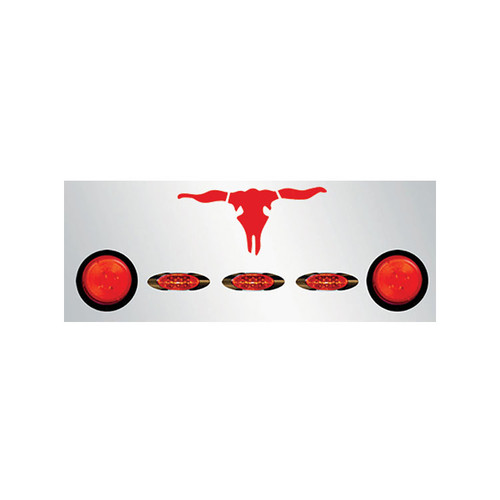 Rear Frame Filler Panel With 7 LEDs And Lighted Steerhead - Red Lens