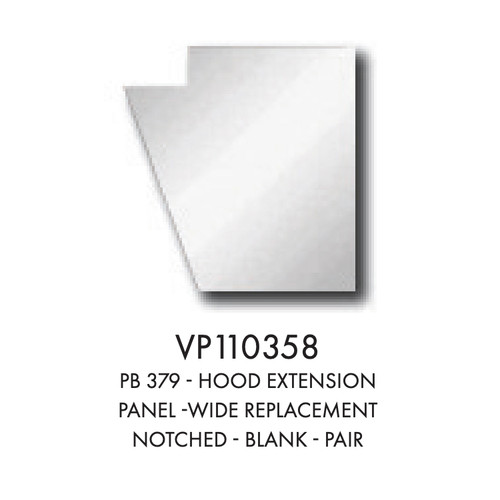 Peterbilt 379 Wide Replacement Notched Hood Extension Panels 6" Wide