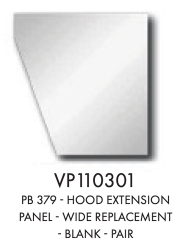 Peterbilt 379 Stainless 4" Wide Replacement Hood Extension Panels