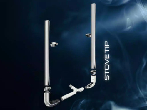 ROADWORKS STOVE PIPE TOP EXHAUST KIT WITH ELBOWS FOR PETERBILT 379 AND 389 GLIDER