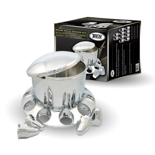 Wheel Accessories - Kit- Axle Cover - Chrome Plastic Rear Hub Cover with 33mm Threaded Nut Covers-Trux-THUB-RP33