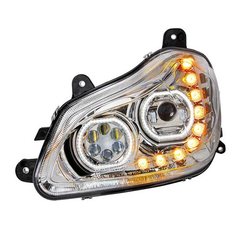 Chrome 10 LED Headlight for 2013-2021 Kenworth T680