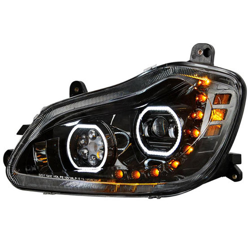Black 10 LED Headlight For 2013-2021 Kenworth T680