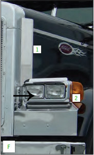 Peterbilt 379 Double Rectangular Headlight Guards – Upper Fender Guards For 4 Headlight System