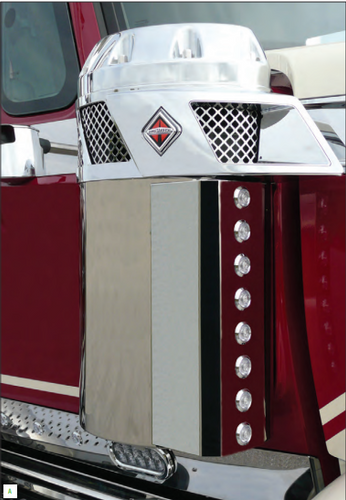 Front Breather Brackets with (16) Amber / Amber Bulls-Eye LEDs and Bezels, International Lonestar