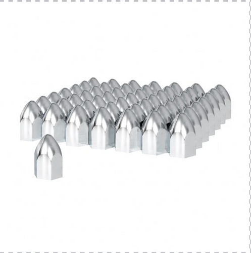 1-1/2" X 2-3/4" Chrome Plastic Bullet Nut Covers  Push-On (60-Pack)