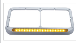 19 LED Rectangular Dual Headlight Bezel