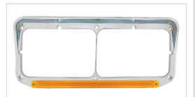 24 LED Rectangular Dual Headlight Bezel w/ Visor & GLO Light