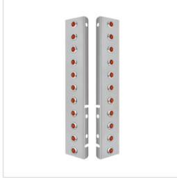 PB SS Front Air Cleaner Bracket w/22X 3 Amber LED Dual Function Mini Lights & SS Bezels
