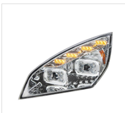 Chrome 10 LED Projector Headlight With LED Sequential Turn & DRL For 2018-2022 Cascadia