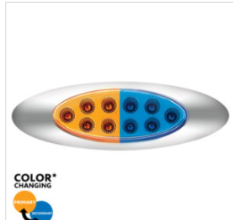 10 LED OVAL DOUBLE FURY LIGHT WITH CLEAR LENS & CHROME BEZEL (CLEARANCE/MARKER)