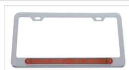 Chrome License Plate Frame w/ 19 LED 12" Reflector Light Bar