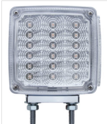 39 LED Reflector Double Face Turn Signal Light - Amber & Red LED/Clear Lens