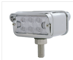 6 LED Dual Function T Mount Double Face Light W/  Horizontal Visor - Amber & Red LED/Clear Lens United Pacific 39415