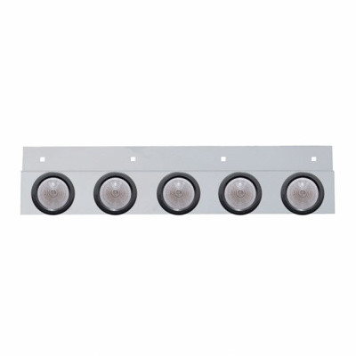 Stainless Top Mud Flap Plate With 5X 9 LED 2" Beehive Lights & Grommets