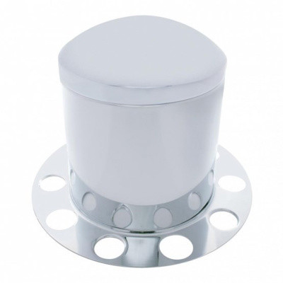 Stainless Dome Rear Axle Cover 3PC Kit With 1-1/2" Nut Cover - Aluminum Wheel