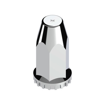 33mm X 4" Chrome Plastic Extra Tall Nut Covers With Flange - Thread-On (60-Pack)