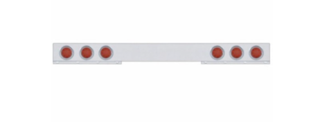 Stainless 1 Piece Rear Light Bar With 6X 12 LED 4" Reflector Lights & Visors