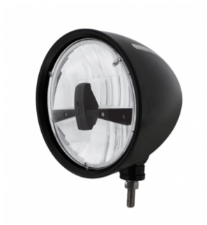 Black "Billet" Style Groove Headlight 5 LED Bulb - Blackout