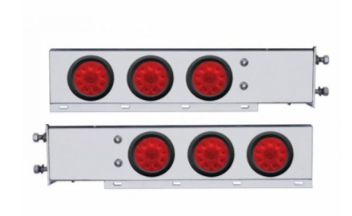 3-3/4" Bolt Pattern Deluxe Stainless Spring Loaded Light Bar With 6X 10 LED 4" Lights (Pair)