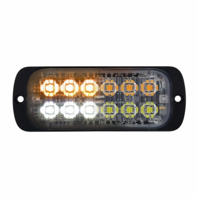 12 High Power LED Ser Thin Warning Light - Amber LED & White LED (Bulk)