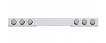 Chrome 1 Piece Rear Light Bar With Six 4" Light Cutouts
