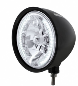 Black "Billet" Style Groove Headlight H4 Bulb With 34 White LED