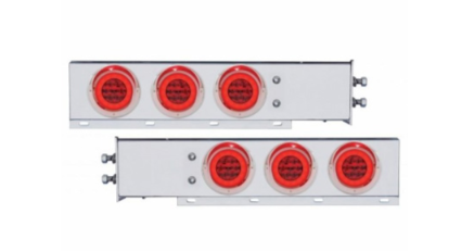 2" Bolt Pattern Stainless Spring Loaded Light Bar With 6X 21 LED 4" GloLight (Pair)