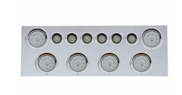 Stainless Rear Center Panel With Six 10 LED 4" Lights & Six 9 LED 2" Lights
